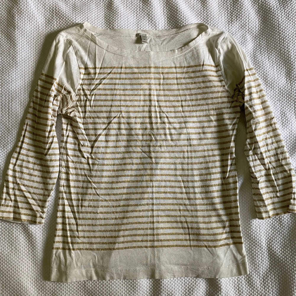 J. Crew Gold Stripped Top